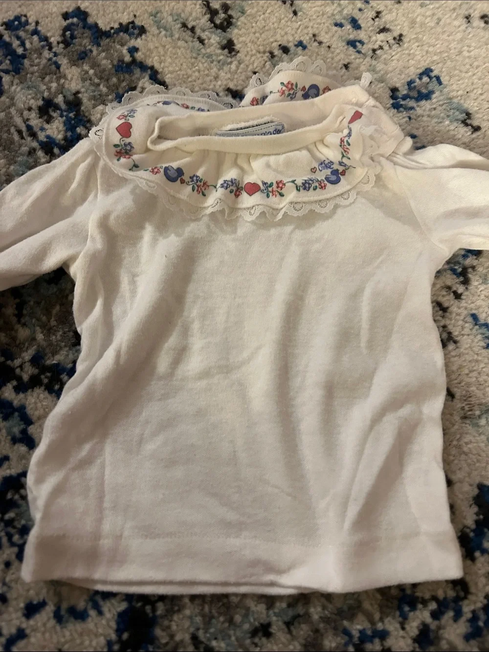 Vintage OshKosh B'gosh Pink Floral Corduroy Overalls & Ruffle Top Set 6-9 Months